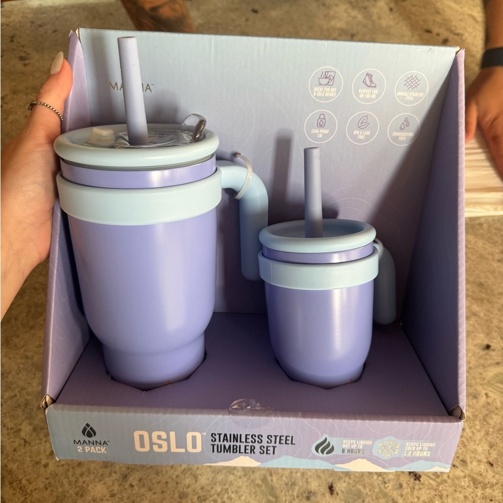 Oslo Stainless Steel Tumbler Set in Lavender